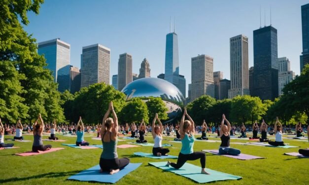 Yoga in Millennium Park