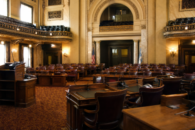 Chicago City Council chamber before a session
